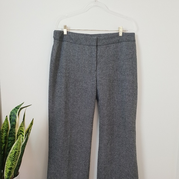 Tweed Style Grey Wide Bell Bottom Pant Dress Pants - Picture 5 of 8